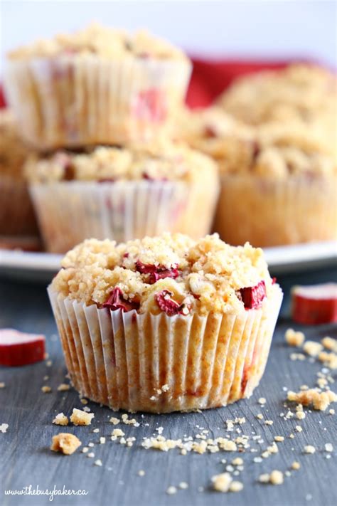 Best Ever Rhubarb Muffins {Fresh Fruit Muffins!} - The Busy Baker