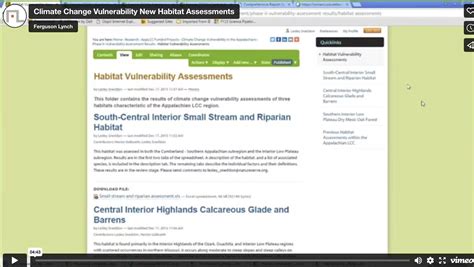 Climate Change Vulnerability New Habitat Assessments — Climate Context