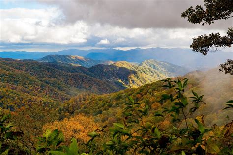 Fall colors - scene from Newfound Gap outside Gatlinburg, late October ...