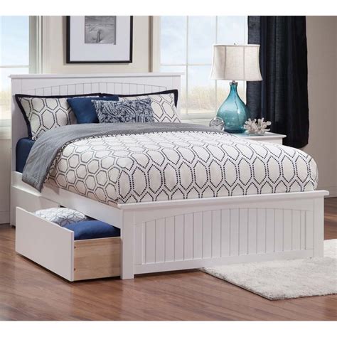 AFI Nantucket Urban Queen Storage Platform Bed in White | Cymax Business