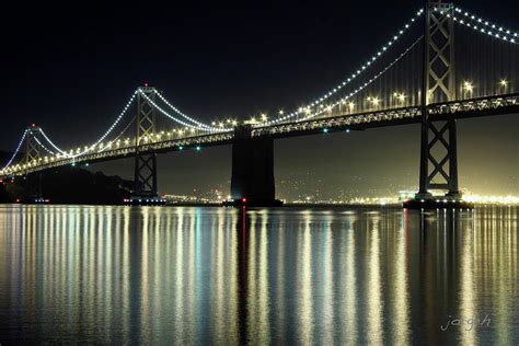 Bay Bridge at Night Photograph by Jorge Moreno - Fine Art America