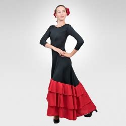 Flamenco dress with red circular ruffles skirt - Performing Outfit Design Studio Store