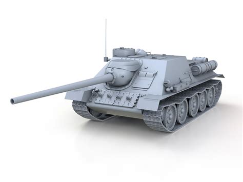 SU-100 - Soviet Tank Destroyer 3D model | CGTrader