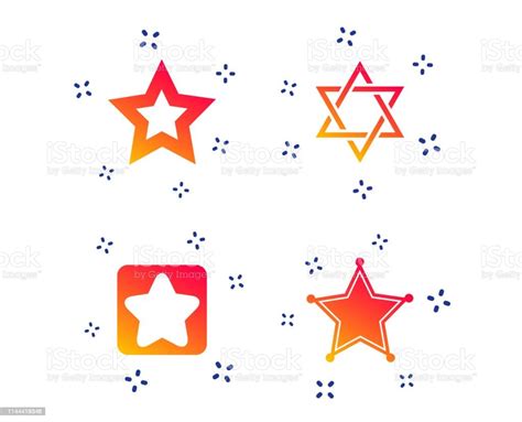 Star Of David Icons Symbol Of Israel Vector Stock Illustration ...