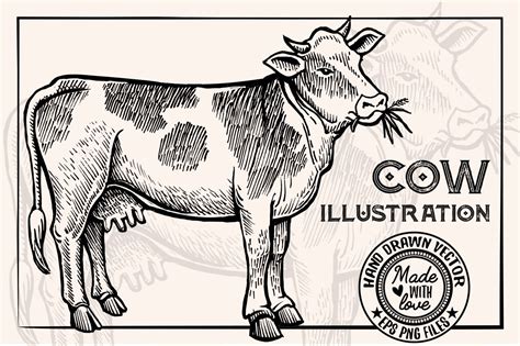 Cow Vintage Illustration | Animal Illustrations ~ Creative Market