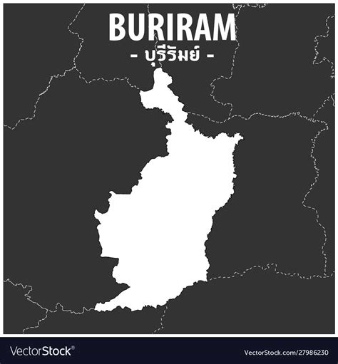 Buriram map province thailand Royalty Free Vector Image