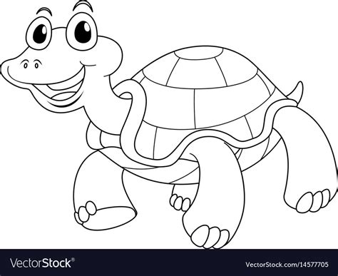 Animal outline for cute turtle Royalty Free Vector Image