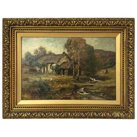 Framed Landscape Oil Painting on Canvas by W.S. Myles, circa 1850-1911 For Sale at 1stdibs