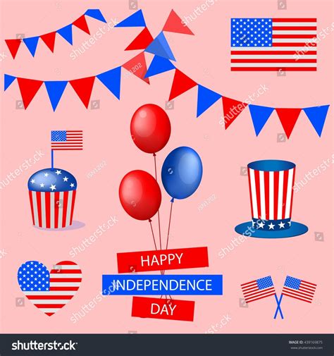 National Symbols Set Independence Day 4 Stock Vector (Royalty Free ...