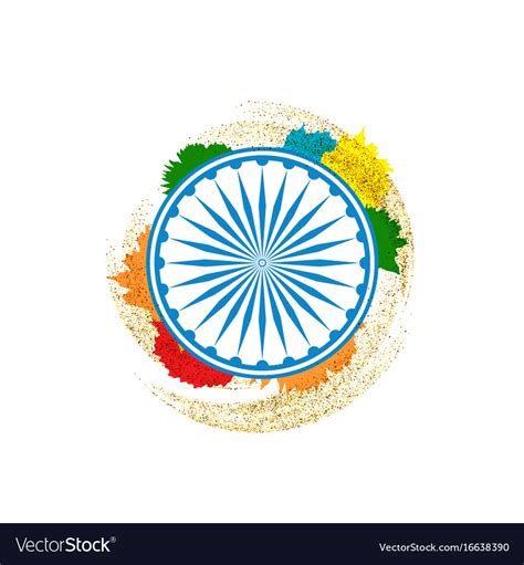 Ashok chakra in indian tricolor background Vector Image
