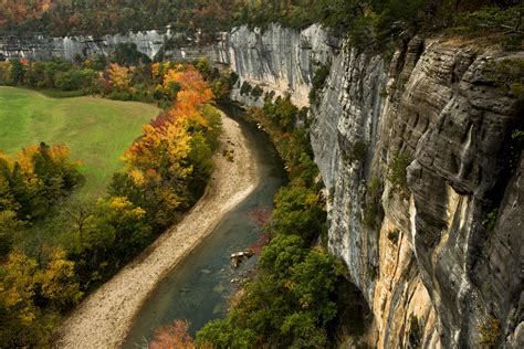 Autumn View of the Buffalo National River from Roark Bluff - by A.C ...