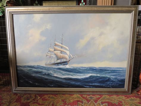 Impressive Large Painting Ss Great Britain By Kenneth Grant Oil On Canvas