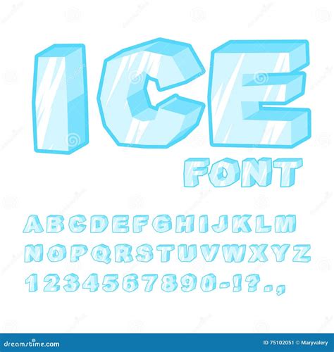 Ice Font. Cold Letters. Transparent Blue Alphabet. Frosty Alphabet. Frozen Lettering Cartoon ...