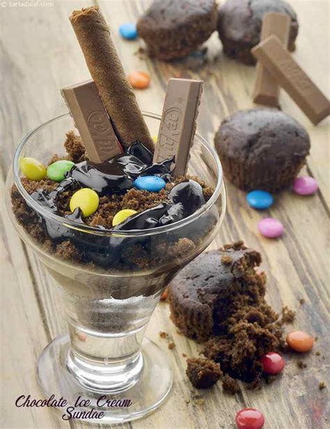 Chocolate Ice Cream Sundae recipe, Indian Low Calorie Sweet Recipes