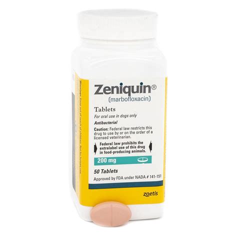 Marbofloxacin: Zeniquin for Dogs and Cats - VetRxDirect | 25mg Tablet