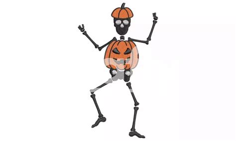 Halloween Skeleton | Funny Embroidery Design | Crafty