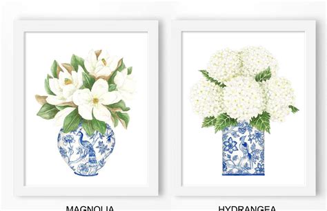 Blue and White China DIGITAL FILE Magnolia Hydrangea print | Etsy | Chinoiserie art, Chinoiserie ...