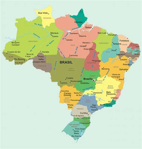 States in Brazil map - State map of Brazil (South America - Americas)