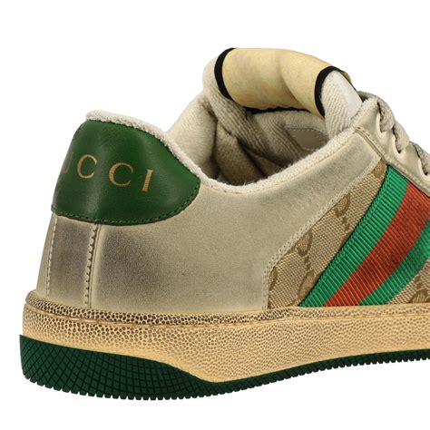 GUCCI: Screener sneakers in GG Supreme canvas and leather with web ...