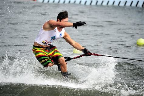 Water Ski World Cup 2008: Man Shortboard Tricks Editorial Stock Image - Image of dangerous ...