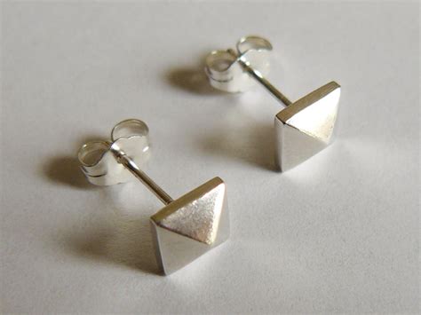 Sterling Silver Faceted Pyramid Earrings » Hook & Matter: handmade modern jewelry from brooklyn, ny