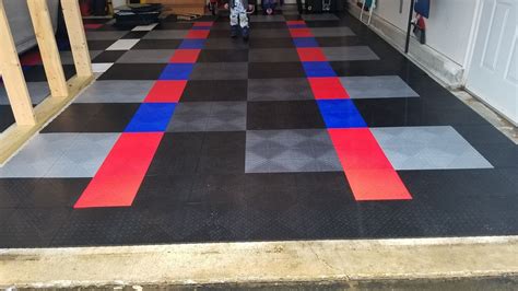 Reda's Fantastic TrueLock HDXT Diamond Project | Garage floor tiles, Garage tile, Diamond tile