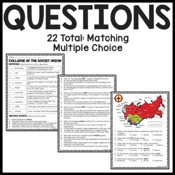 Cold War Collapse of the Soviet Union Reading Comprehension Worksheet