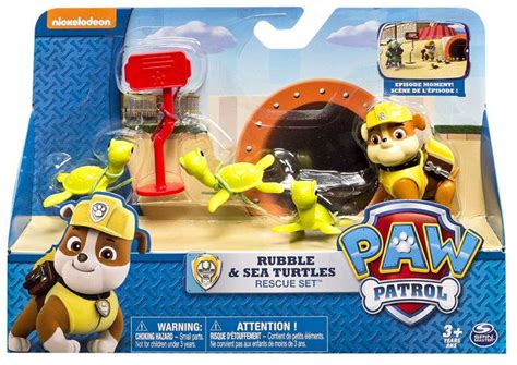 Paw Patrol Rescue Set Rubble Sea Turtles Figure Spin Master - ToyWiz