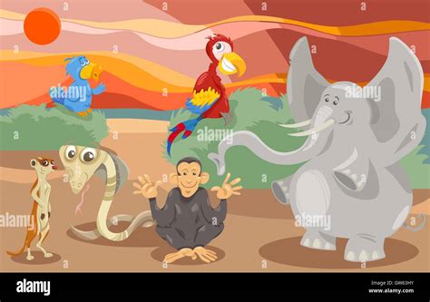 animals group cartoon illustration Stock Vector Image & Art - Alamy