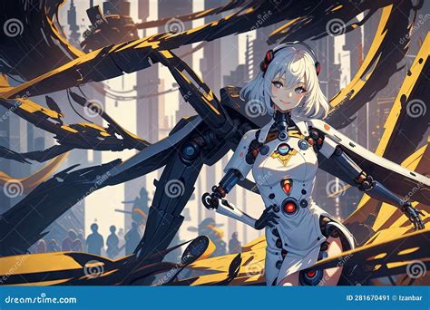 Robotic Companion Girl Manga Anime Style Illustration Generative Ai ...