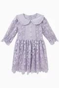 Buy Self Portrait Purple Floral Lace Dress in Polyester for KIDS in ...