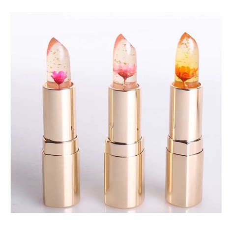 Hot 3 Colors Flower Jelly Lipstick Color Changeable Waterproof Long Lasting Lipstick Gloss Lip ...