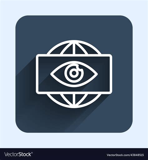 White line big brother electronic eye icon Vector Image