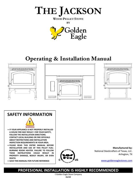 GOLDEN EAGLE WOOD PELLET BURNING STOVE OPERATING & INSTALLATION MANUAL Pdf Download | ManualsLib