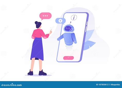 Chatbot Ai and Customer Service Concept. Young Woman Talking with ...