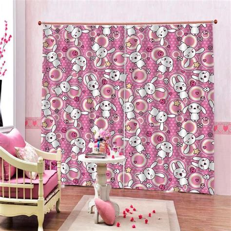 Geometric Cartoon Manor Curtain Set For Childrens Room And Bedroom Blackout Types Of Drapes With ...