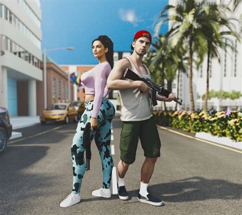 Jason And Lucia Render With Weapons - GTAVice.net