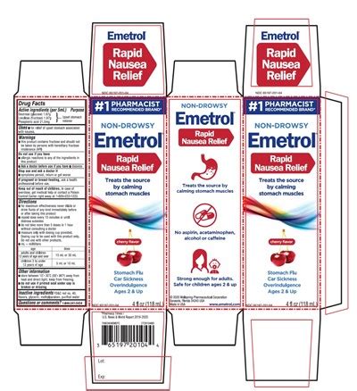 FDA Label for Emetrol Cherry Solution Oral - Indications, Usage & Precautions