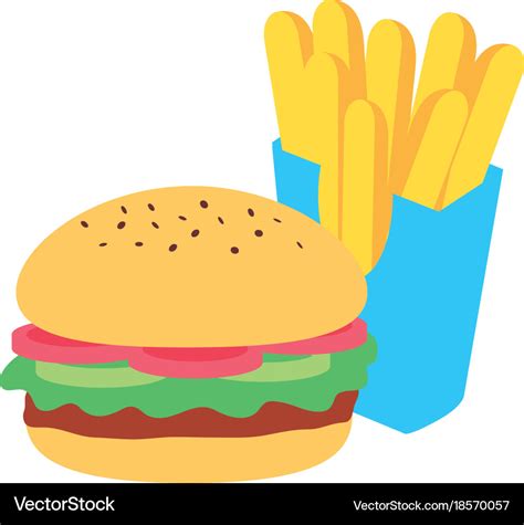 Hamburger and french fries design Royalty Free Vector Image