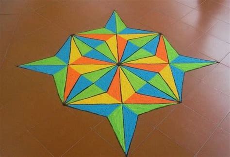 Top 7 Geometric Rangoli Designs And Patterns | Rangoli patterns, Rangoli designs, Colorful ...