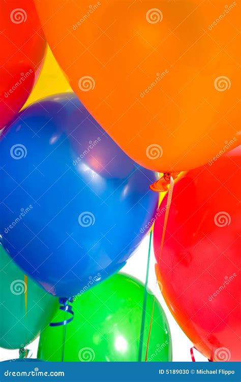 Party Balloons on white stock photo. Image of green, background - 5189030