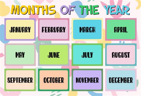 Free Printable Months Of The Year Flashcards Name Of Months, All The Months, Months In A Year ...