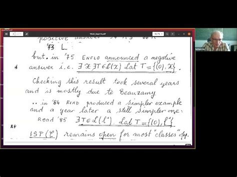 Free Video: The Invariant Subspace Problem: A Brief Overview of Recent ...