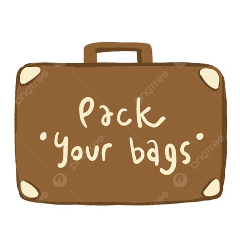 Brown Suitcase Pack Your Bag, Suitcase, Bag, Travel PNG Transparent Clipart Image and PSD File ...