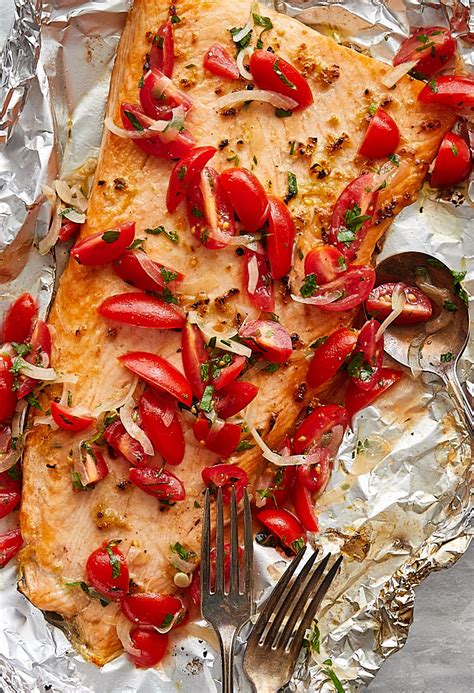 Broiled Steelhead Trout with Cherry Tomato and Shallot Relish - i FOOD Blogger