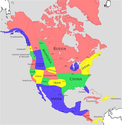 Visual : Map (roughly!) comparing North American and Eurasian climate zones. Subject to change ...