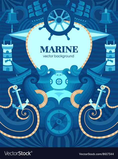 Marine background Royalty Free Vector Image - VectorStock