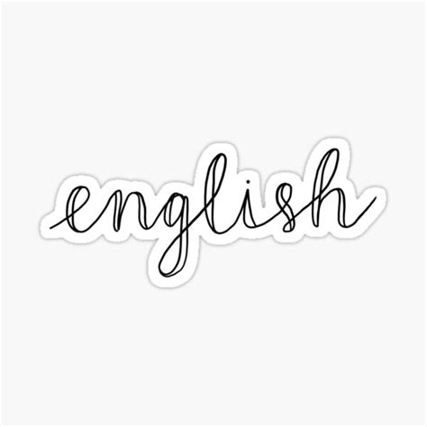 "English Class Cursive Label" Sticker for Sale by breannehope | Redbubble