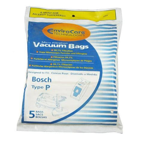 1 X Bosch Type P Vacuum Bags (Aftermarket), Fits: Bosch Premium, Ergomaxx, Megafilt, Super Tex ...