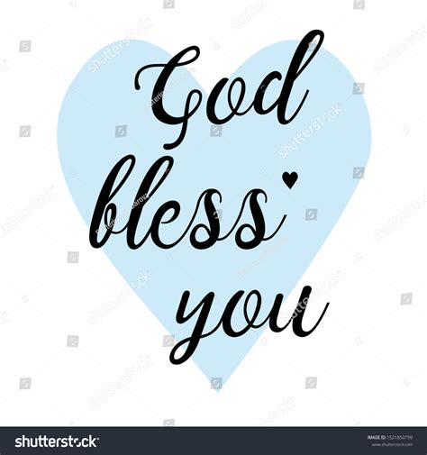 God Bless You Phrase On Blue Stock Illustration 1521850799 | Shutterstock